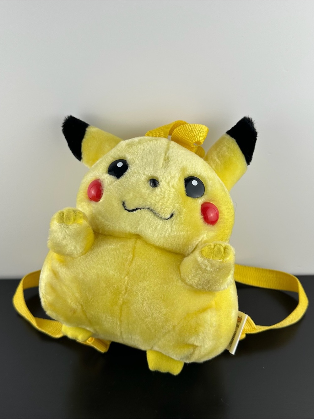 Pokemon Pikachu Backpack 9.5” Pokémon Yellow Knapsack Plush Bag No Sound